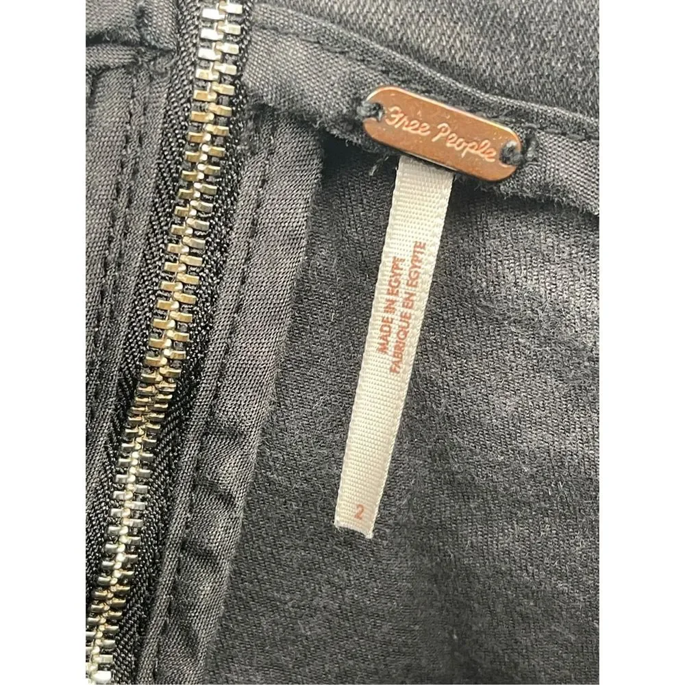 Free People Denim Skirt Women Size‎ 2 Black Mini